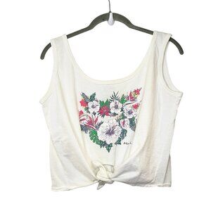 Stanley Michaels Island and Resort‎ Wear Crop Tie Front Tank Top Maui 90s Y2K L